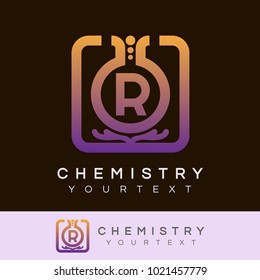 chemistry initial Letter R Logo design