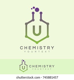 chemistry initial Letter U Logo design