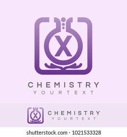 chemistry initial Letter X Logo design