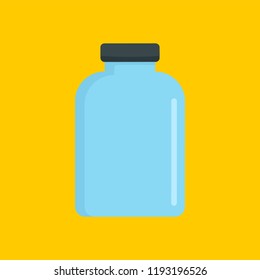 Chemistry jar icon. Flat illustration of chemistry jar vector icon for web design