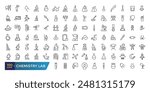 Chemistry lab and diagrammatic icons set. Related to showing assorted experiments. Collection and pack of linear web and ui icons. Editable stroke. Vector illustration