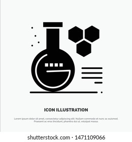 Chemistry, Lab, Chemistry Lab, Education Solid Black Glyph Icon. Vector Icon Template background