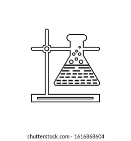 Chemistry lab experiments vector line icon