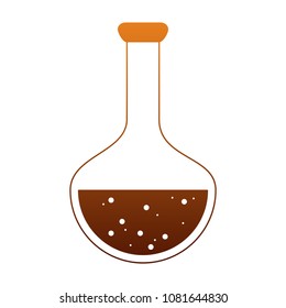 Chemistry lab flask on orange lines