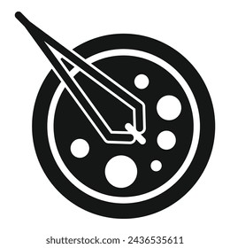 Chemistry lab forceps icon simple vector. Study formula virus. Health test