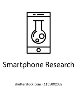
A chemistry lab funnel apparatus embedded in a smartphone, icon for smartphone research
