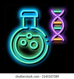 Chemistry Lab Glassware Biomaterial neon light sign vector. Glowing bright icon transparent symbol illustration