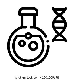 Chemistry Lab Glassware Biomaterial Vector Icon Thin Line. Contour Illustration