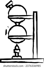 Chemistry lab hand drawn vector illustration
