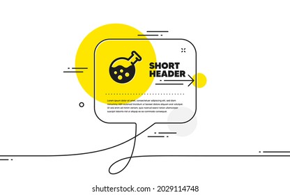 Chemistry lab icon. Continuous line chat bubble banner. Laboratory flask sign. Analysis symbol. Chemistry lab icon in chat message. Talk comment and speak background. Vector