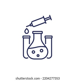 chemistry lab icon, line vector