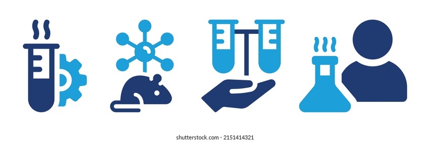 Chemistry lab icon set. Chemical Experiment vector illustration. Science concept