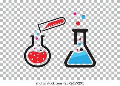 Chemistry Lab Icon Vector Art isolate on transparent background