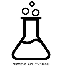 Chemistry Lab Icon, Vector lab flask icon, Chemistry science laboratory outline vector icon, Pharmacy and chemistry, education and science elements and equipment, laboratory, biotechnology concepts.