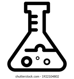 Icono del Laboratorio de Química, icono del matraz del laboratorio Vector, icono del vector del esquema de laboratorio de la ciencia química, farmacia y química, elementos y equipos de educación y ciencia, laboratorio, conceptos de biotecnología.