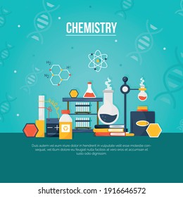 chemistry lab and icons vector illustrations