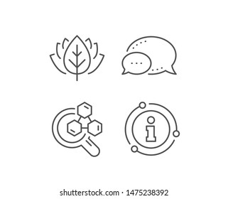 Chemistry lab line icon. Chat bubble, info sign elements. Laboratory research sign. Analysis symbol. Linear chemistry lab outline icon. Information bubble. Vector
