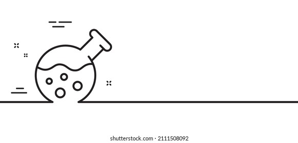 Chemistry lab line icon. Laboratory flask sign. Analysis symbol. Minimal line illustration background. Chemistry lab line icon pattern banner. White web template concept. Vector