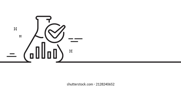 Chemistry lab line icon. Laboratory flask sign. Analysis symbol. Minimal line illustration background. Chemistry lab line icon pattern banner. White web template concept. Vector