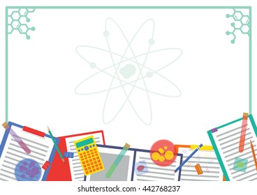 Chemistry Lab Picture frame and Note frame Design with Atom Background