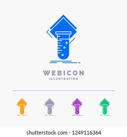 Chemistry, lab, study, test, testing 5 Color Glyph Web Icon Template isolated on white. Vector illustration