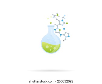 Chemistry lab. Vector icon isolated on white