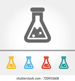 Chemistry Laboratory Bottle Single Icon Vector Illustration