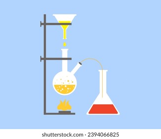 Chemistry Laboratory Distillation apparatus vector illustration