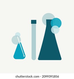 Equipo de laboratorio de química. Ilustración del vector