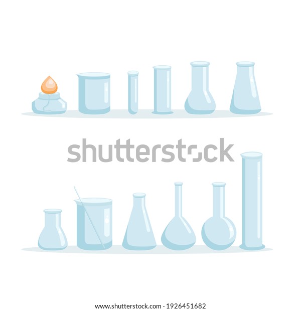 Chemistry\
laboratory equipment set. Vector\
illustration.