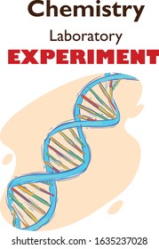 chemistry laboratory experiment dna  vector illustration