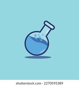 chemistry laboratory flask glassware icon vector