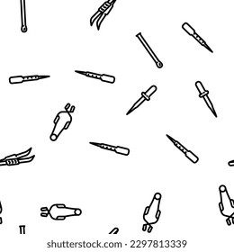 chemistry laboratory flask test vector seamless pattern thin line illustration