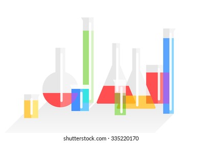 chemistry laboratory flat vector background