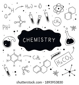 chemistry laboratory instruments background VECTOR DRAWING