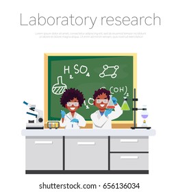 Chemistry laboratory with pupils.