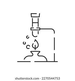 Chemistry and laboratory related line icon. Science and scientific equipment linear icon. Lab and experiment outline vector sign biology. Test instruments 