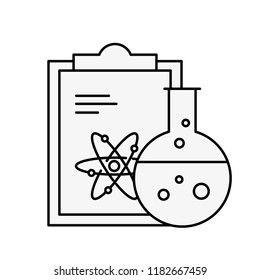 chemistry laboratory science clipboard atom test tube