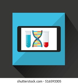 chemistry laboratory smartphone dna test tube vector illustration esp 10