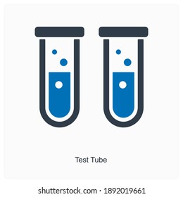 Chemistry laboratory and test tubes icon concept