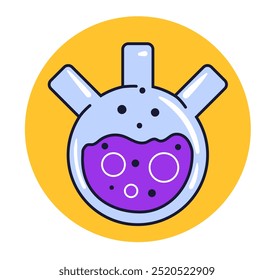 Concepto de conjunto aislado de tubos de ensayo de laboratorio de química. Ilustración de Diseño gráfico plano de Vector