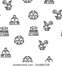 Chemistry Laboratory Vector Seamless Pattern Thin Line Illustration