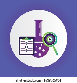 Chemistry laboratory work space and science equipment concept