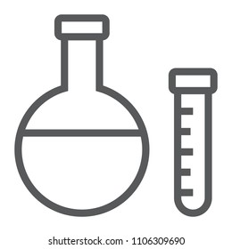 Chemistry lamp line icon, school and education, table light lamp sign vector graphics, a linear pattern on a white background, eps 10.