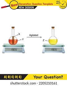 Chemistry Lecture Notes, Mixtures topic, chemical reactions, vector, for teachers, new generation question template, eps