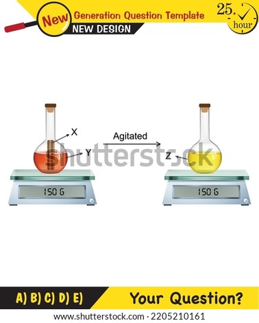Chemistry Lecture Notes, Mixtures topic, chemical reactions, vector, for teachers, new generation question template, eps