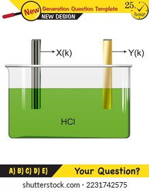 Chemistry lesson electrode topic, salt bridges, electrochemical batteries, next generation question template, exam question, eps 