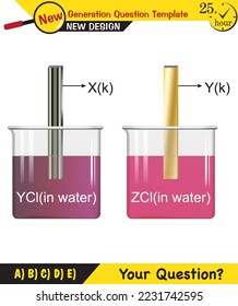 Chemistry lesson electrode topic, salt bridges, electrochemical batteries, next generation question template, exam question, eps 