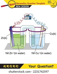 Chemistry lesson electrode topic, salt bridges, electrochemical batteries, next generation question template, exam question, eps 