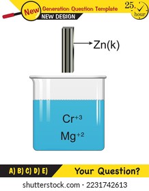 Chemistry lesson electrode topic, salt bridges, electrochemical batteries, next generation question template, exam question, eps 